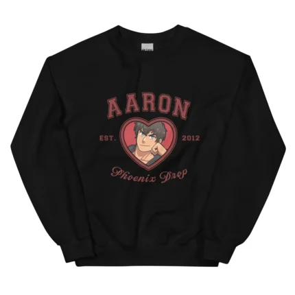 Aphmau Aaron Phoenix Drop varsity sweatshirt with character-inspired graphic design
