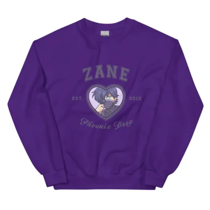 Aphmau Zane Phoenix Drop varsity sweatshirt with character-inspired graphic design