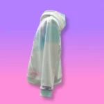WonderCon Tie-dye Aphmau Hoodie featuring vibrant pastel tie-dye colors with official Aphmau-inspired design, cozy pullover fit, and soft fleece fabric for fans.